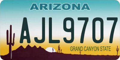 AZ license plate AJL9707