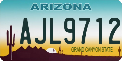 AZ license plate AJL9712