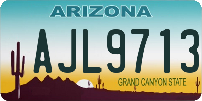 AZ license plate AJL9713