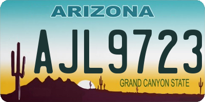 AZ license plate AJL9723