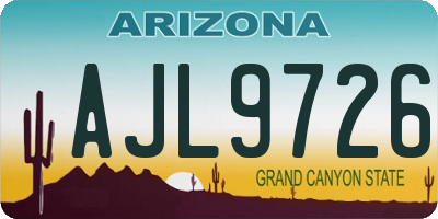 AZ license plate AJL9726