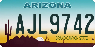 AZ license plate AJL9742
