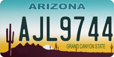 AZ license plate AJL9744