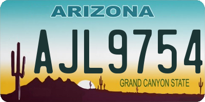 AZ license plate AJL9754
