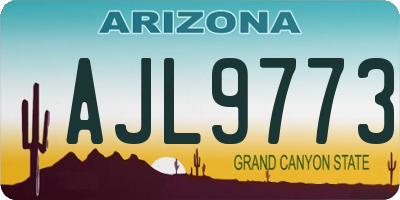 AZ license plate AJL9773