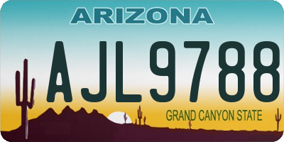 AZ license plate AJL9788