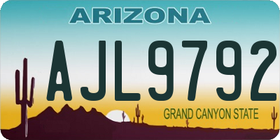 AZ license plate AJL9792