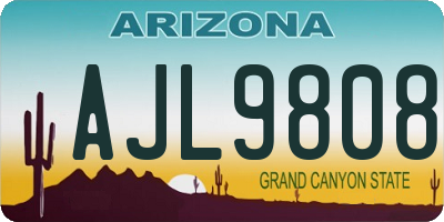 AZ license plate AJL9808