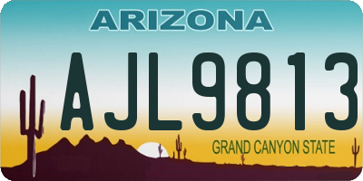AZ license plate AJL9813