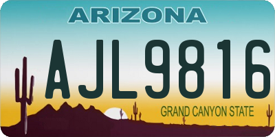 AZ license plate AJL9816
