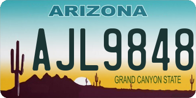 AZ license plate AJL9848