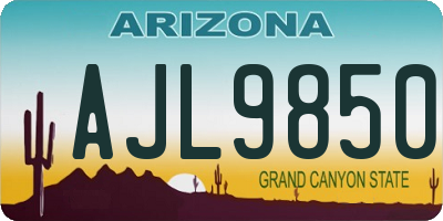 AZ license plate AJL9850