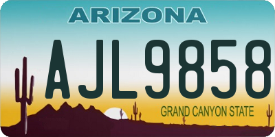 AZ license plate AJL9858