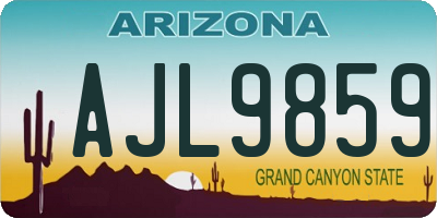 AZ license plate AJL9859