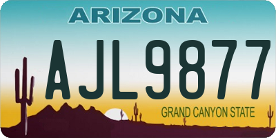 AZ license plate AJL9877