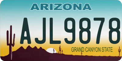 AZ license plate AJL9878