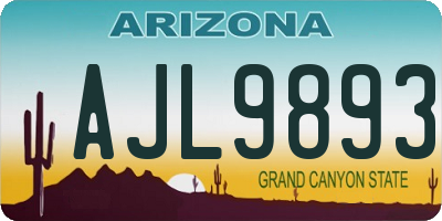 AZ license plate AJL9893