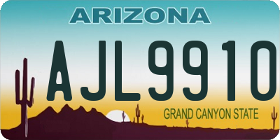 AZ license plate AJL9910