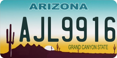 AZ license plate AJL9916