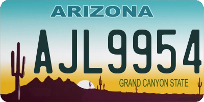 AZ license plate AJL9954