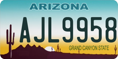 AZ license plate AJL9958