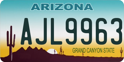 AZ license plate AJL9963