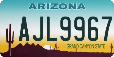 AZ license plate AJL9967