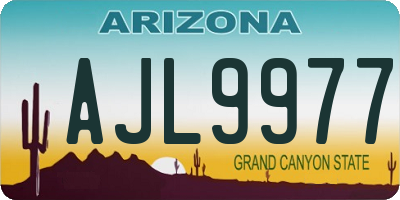 AZ license plate AJL9977