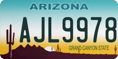 AZ license plate AJL9978