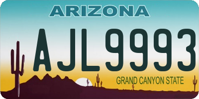 AZ license plate AJL9993