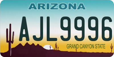 AZ license plate AJL9996