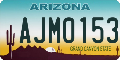 AZ license plate AJM0153