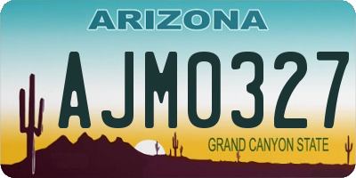 AZ license plate AJM0327