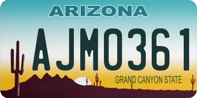 AZ license plate AJM0361