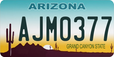 AZ license plate AJM0377