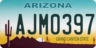 AZ license plate AJM0397