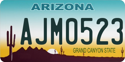AZ license plate AJM0523