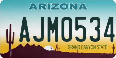 AZ license plate AJM0534