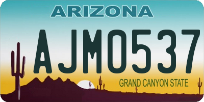AZ license plate AJM0537