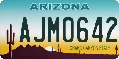AZ license plate AJM0642