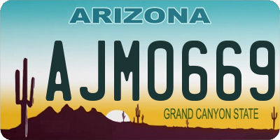 AZ license plate AJM0669