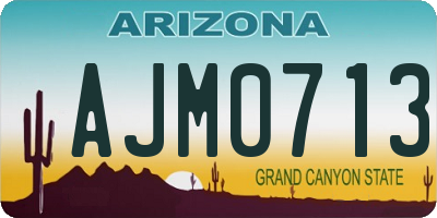 AZ license plate AJM0713