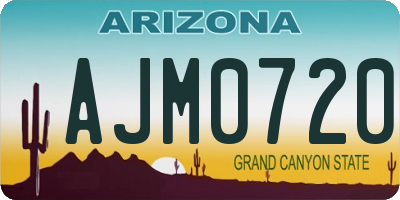AZ license plate AJM0720