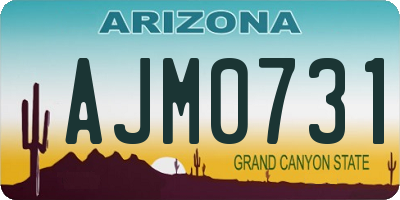 AZ license plate AJM0731