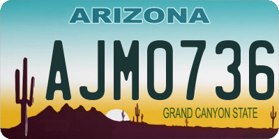 AZ license plate AJM0736