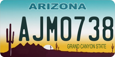 AZ license plate AJM0738