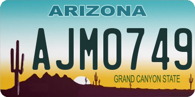 AZ license plate AJM0749