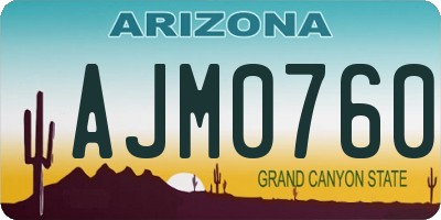 AZ license plate AJM0760