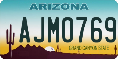 AZ license plate AJM0769