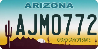 AZ license plate AJM0772